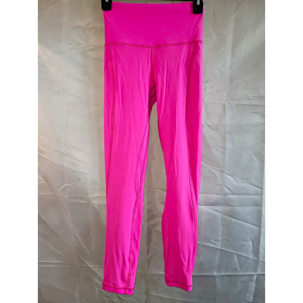 Lululemon Leggings Womens 2 Pink Solid Pull-On Activewear Athletic Sm